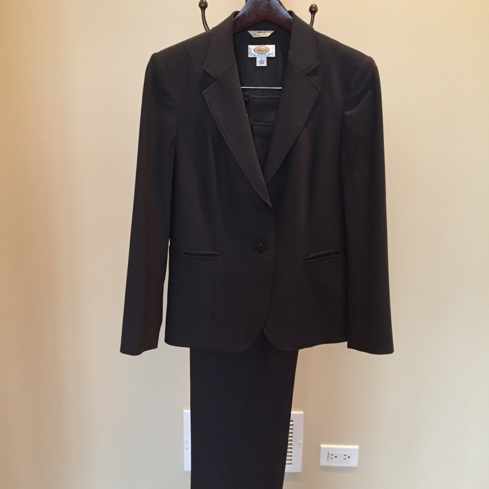Talbots dark gray petite suit